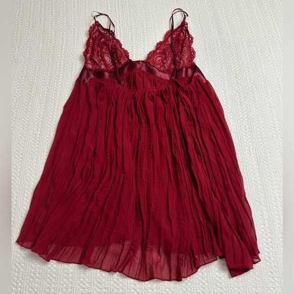 Vintage Victoria’s Secret Pleated Crinkle Sheer Chiffon Lace Slip Size M Retro - Picture 6 of 8